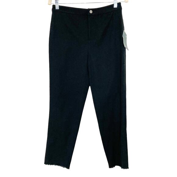 Lysse Women's Black Cropped Dress Pants Skinny Size Small Career Raw Hem Stretch - Picture 1 of 14